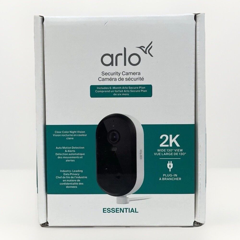 Arlo Essential Outdoor 2nd Gen Add-On 2K Wireless Security Camera White SEALED